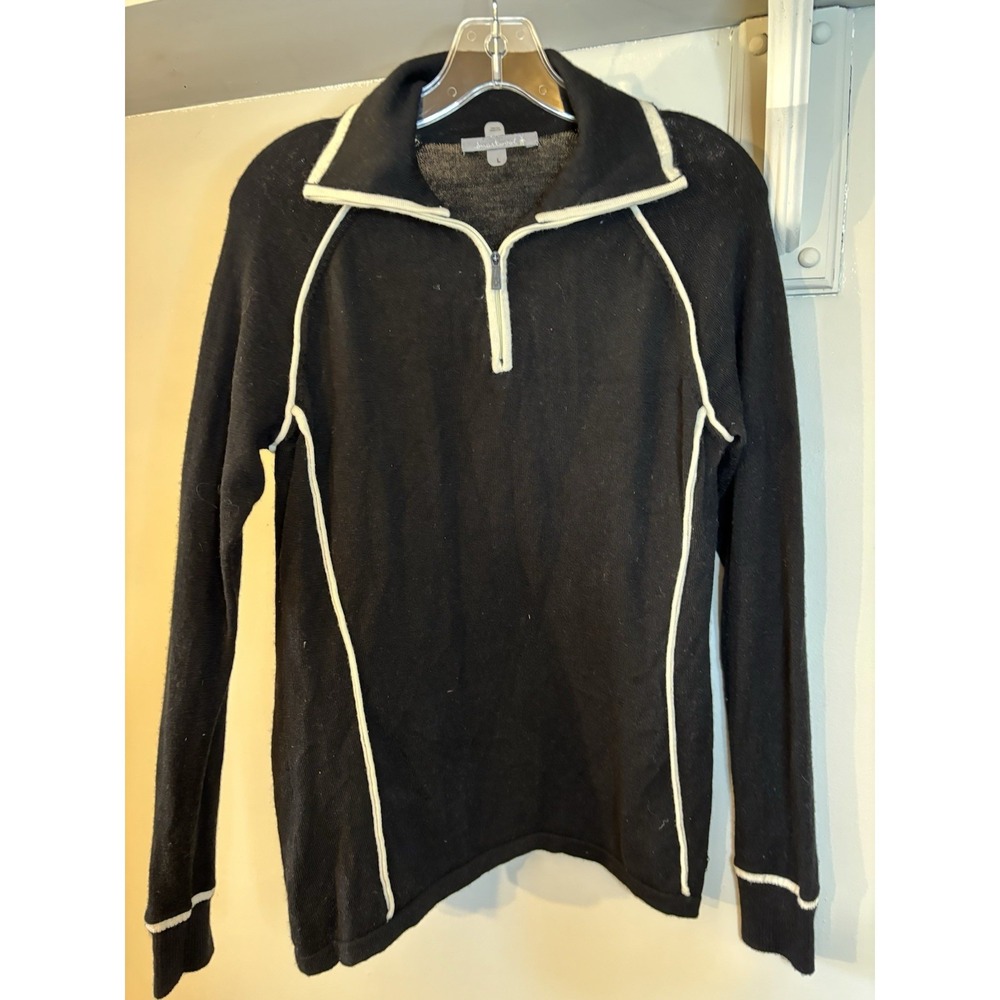 SMARTWOOL‎ Women's Black 1/4 Zip Merino Wool Top L Base Layer Hiking Skiing